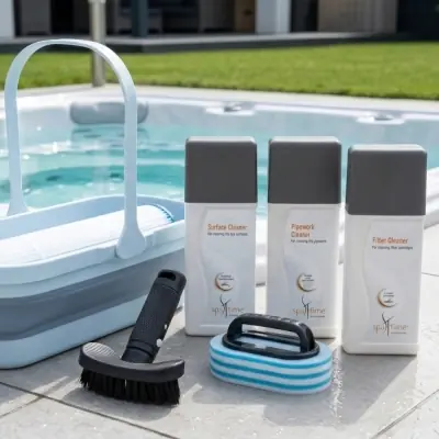 Zestaw do czyszczenia spa i jacuzzi SpaTime - filtr, rury, niecka