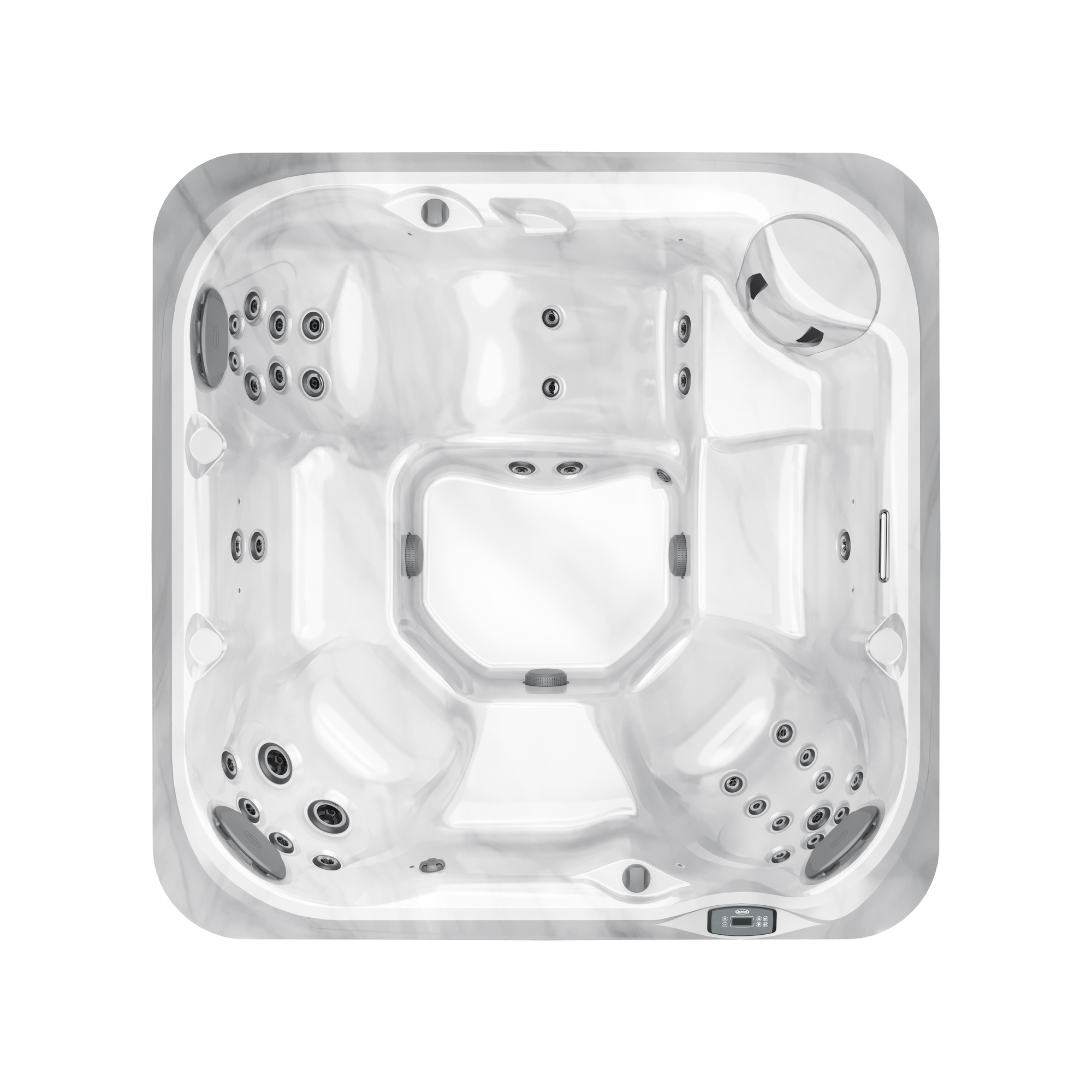 Jacuzzi J-235 Platinum widok z góry z ergonomicznymi siedziskami i dyszami hydromasażu