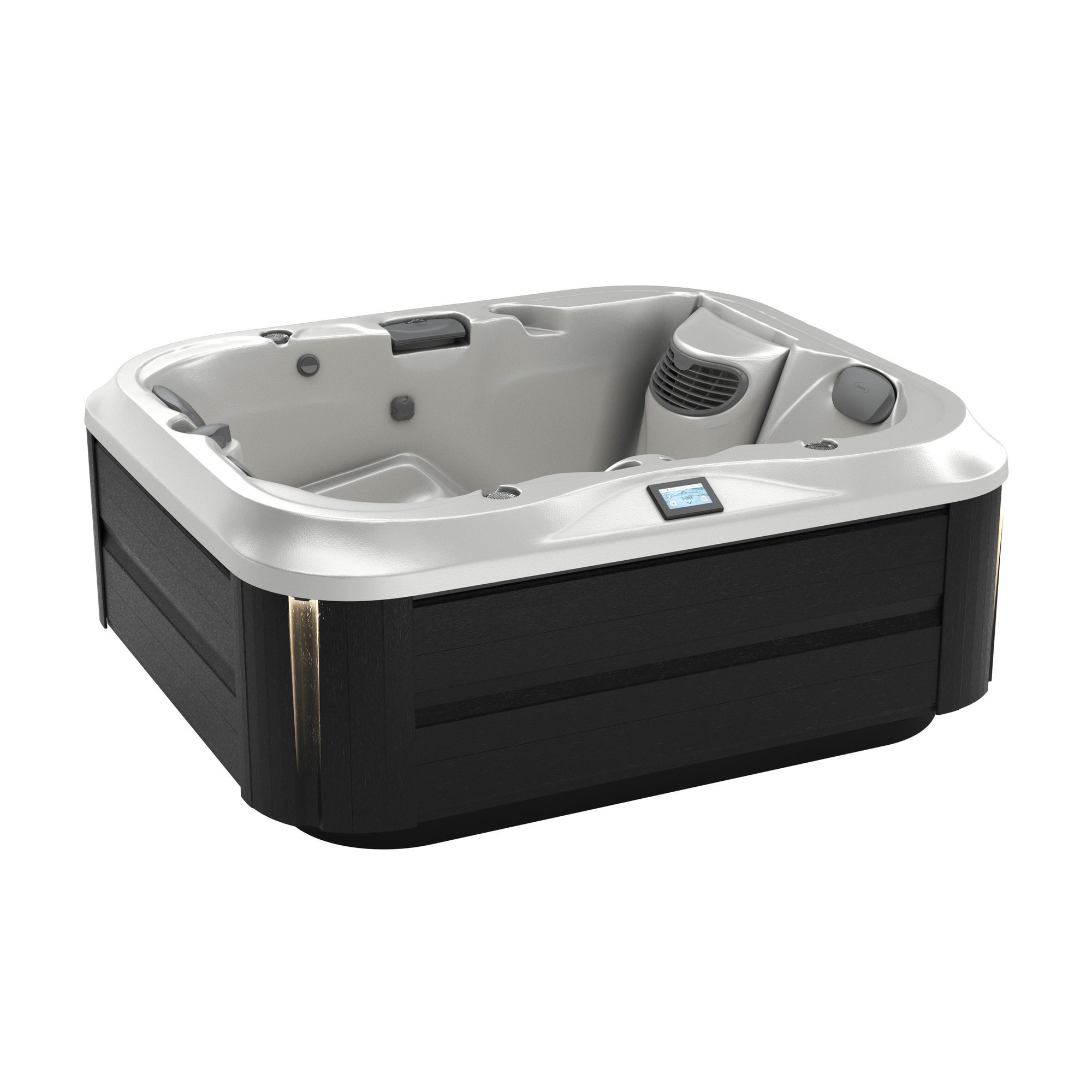 Jacuzzi J-315 w kolorze Silver Pearl z ciemną obudową Smoked Ebony.