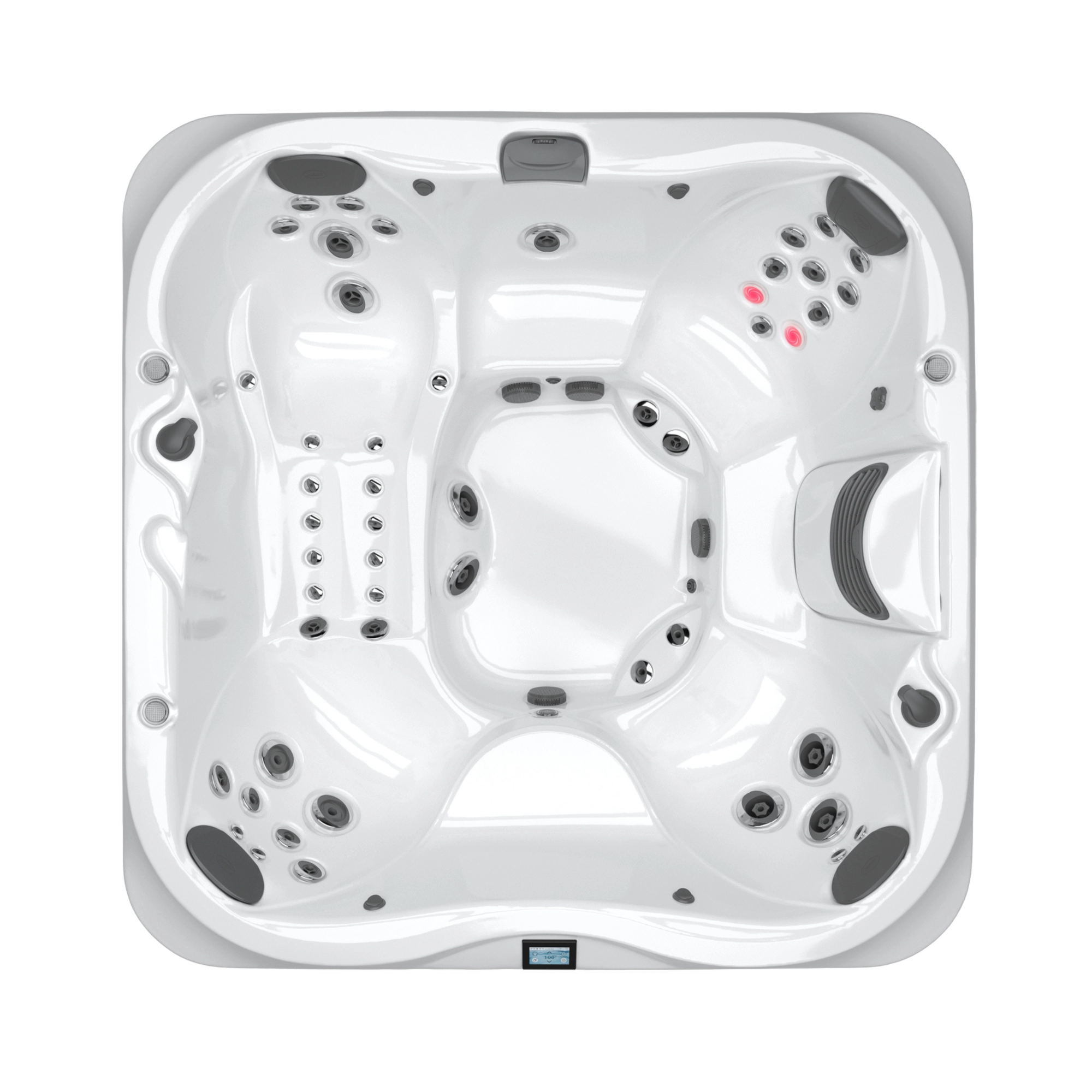 Jacuzzi J-375 Platinum widok z góry z ergonomicznymi siedziskami i dyszami hydromasażu